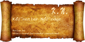 Künstler Nándor névjegykártya
